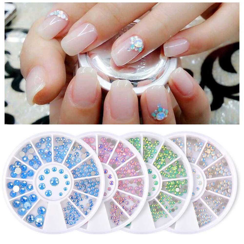 Mxbeauty Dekorasi Nail Art 3D Tips Kuku Halus Manikur Aksesoris Warna Campur Shiny Nail Jewelry Nail Rhinestones