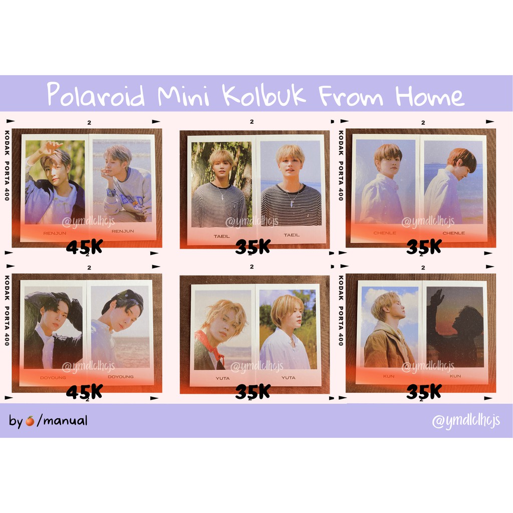 Polaroid Mini Kolbuk NCT From Home Ver Renjun, Doyoung, Chenle, Kun, Yuta, Haechan + Grup