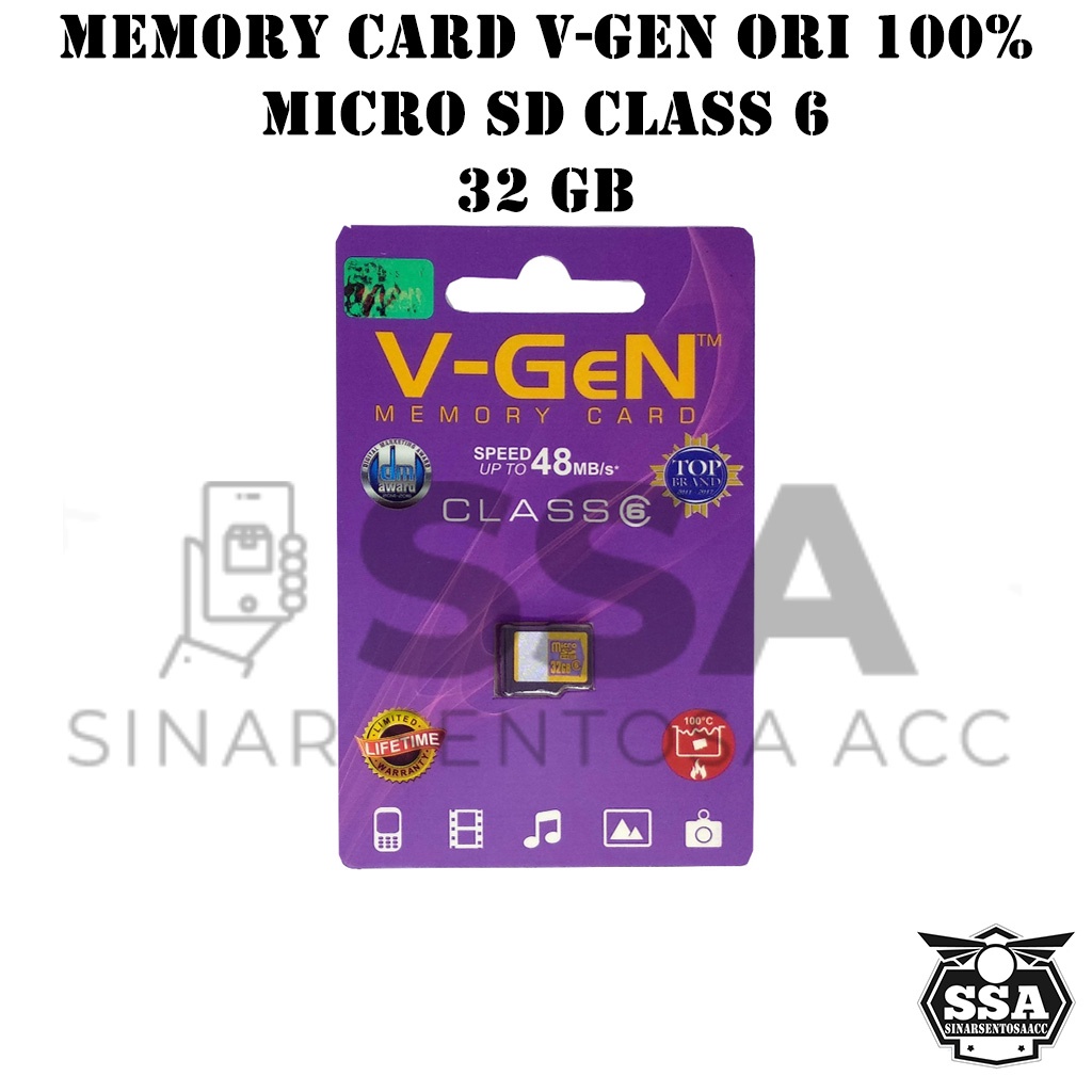 Micro SD V-GEN 4GB 8GB 16GB 32GB VGEN Class 6 Memory Card Original MicroSD Kartu Memori Hp Handphone Ori Murah