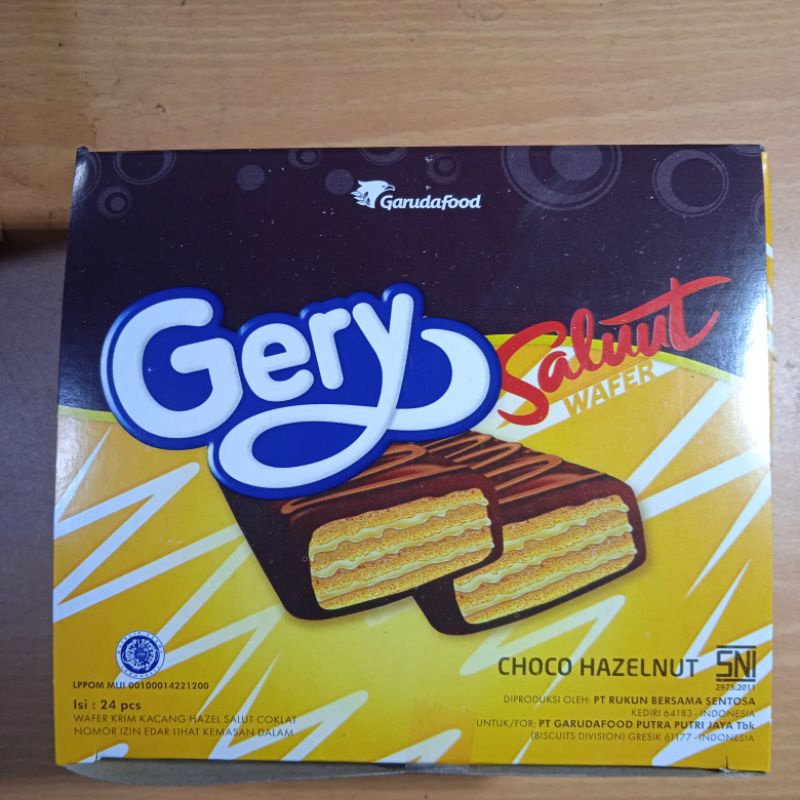 

1 pak Gery saluut wafer coklat-hazelnut 24s