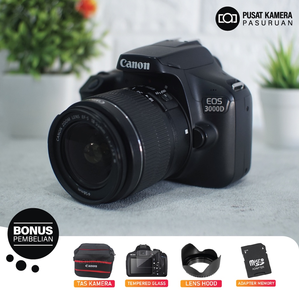 Kamer DSLR Canon 3000D Kit Mulus - Kamera DSLR WIFI Bekas Second
