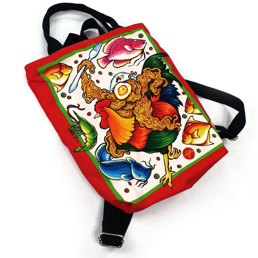 Tas ransel kanvas IGOR lukisan spanduk warung pecel lele kreasi lokal