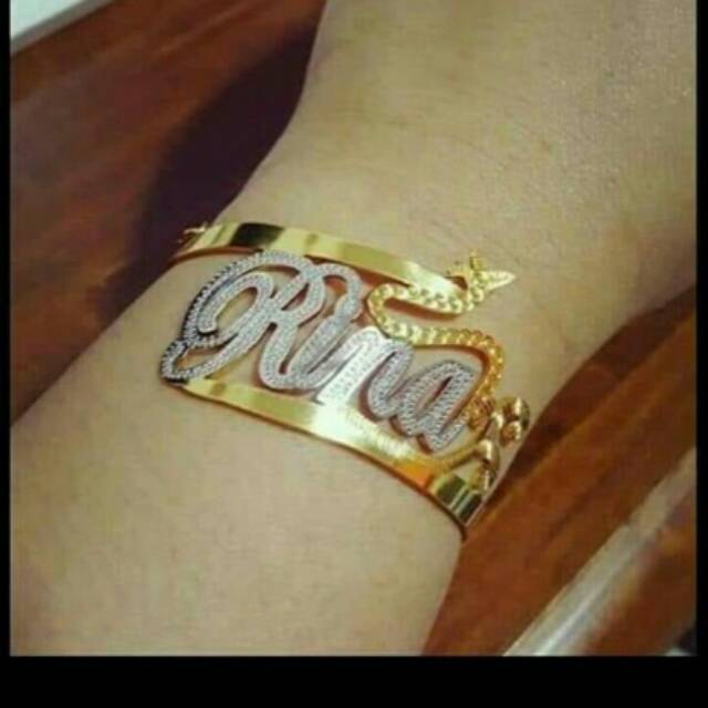 Gelang Nama Gold/Silver (Pembuatan 3 sampai 5 hari ) (GN05)