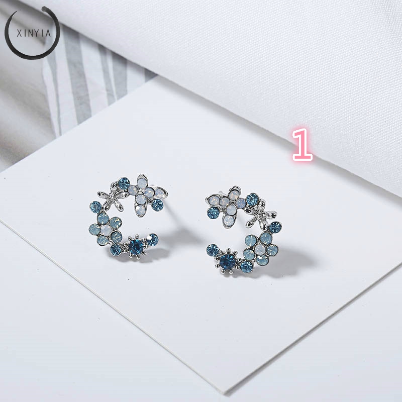 [Bayar Di Tempat] Anting Tusuk Bentuk Bunga Bahan Silver S925 Untuk Wanita R78