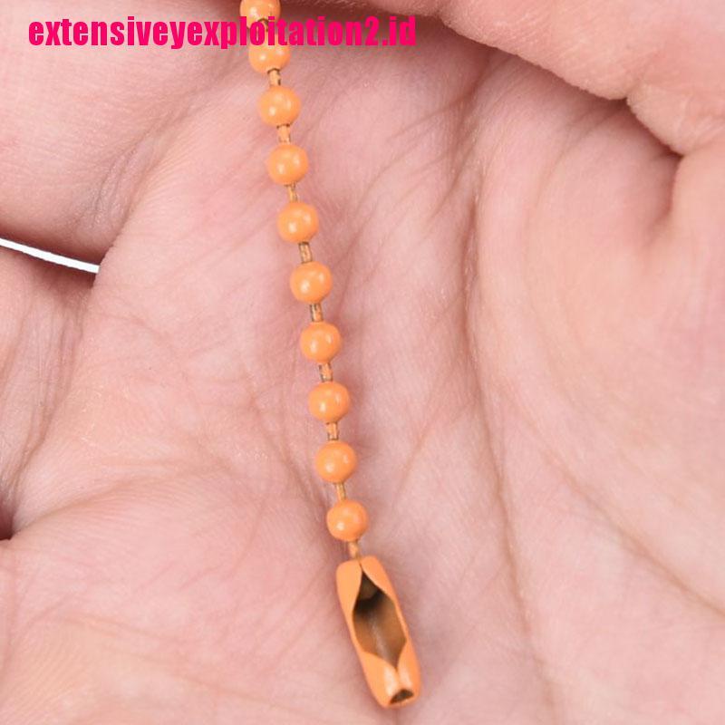 10pcs / set Gantungan Kunci Manik-Manik Bola Warna-Warni 2.4MM Untuk Perhiasan DIY