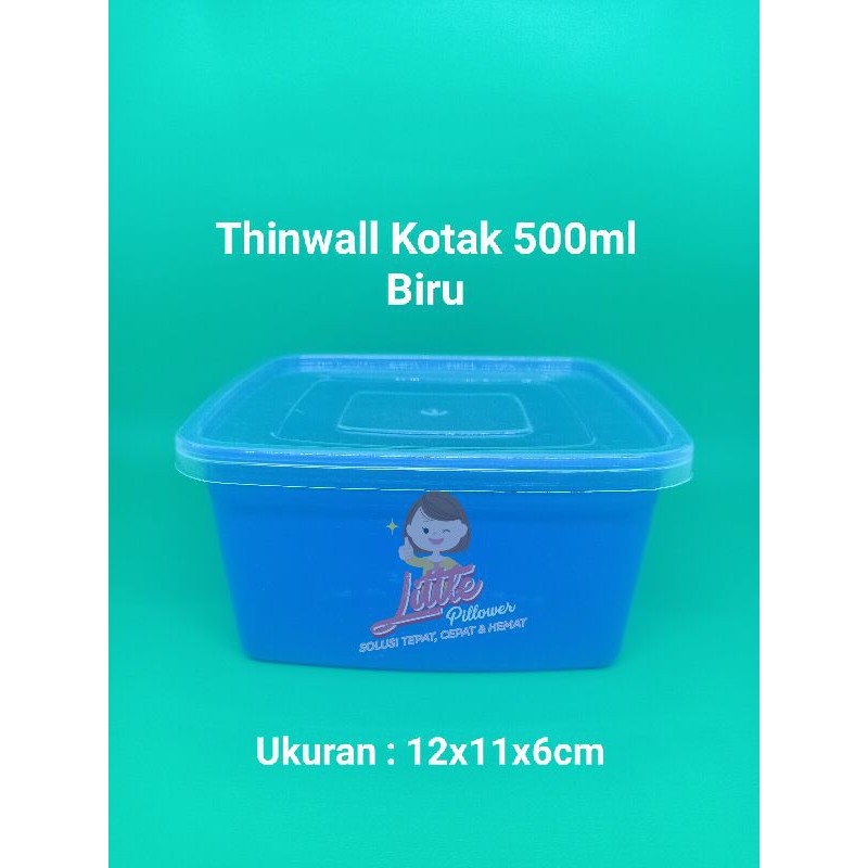 (500ML BIRU/HIJAU ISI 25PCS) Lunch box mini 500ml BIRU - Thinwall Kotak Makan -Food Container Bekal