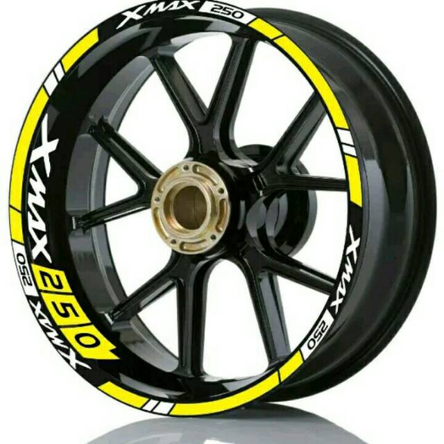 Stiker velg motor yamaha XMAX 250 uk velg ring 14 15