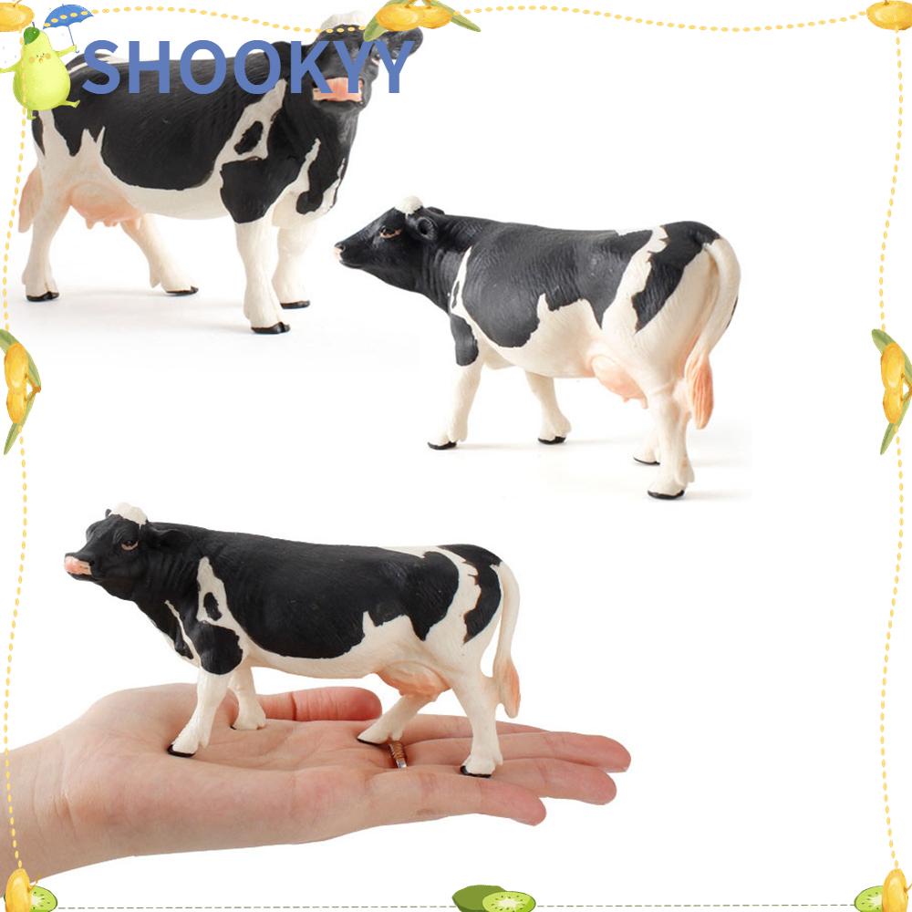 Chookey 1 / 6pcs Mainan Miniatur Figure Hewan Sapi Bahan Plastik Untuk Edukasi Bayi / Anak