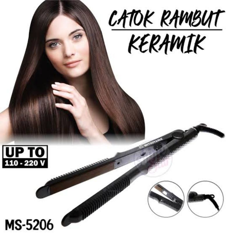 Alat Catok Rambut MS-5206 catok rambut lurus keramik MITSUYAMA