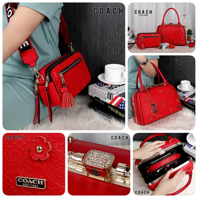 HANDBAG WANITA COACH BEHEL 1SET SAMA TAS SELEMPANG