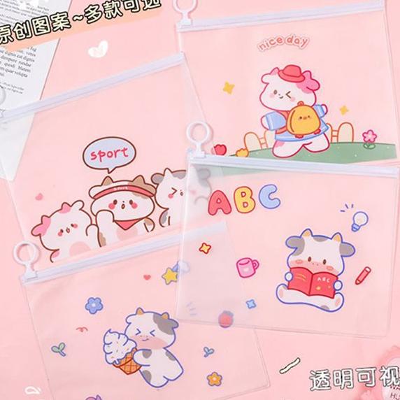 

Tempat Pensil Tempat Masker Transparan Cute Cow Waterproof Bag Stp040 Termurah
