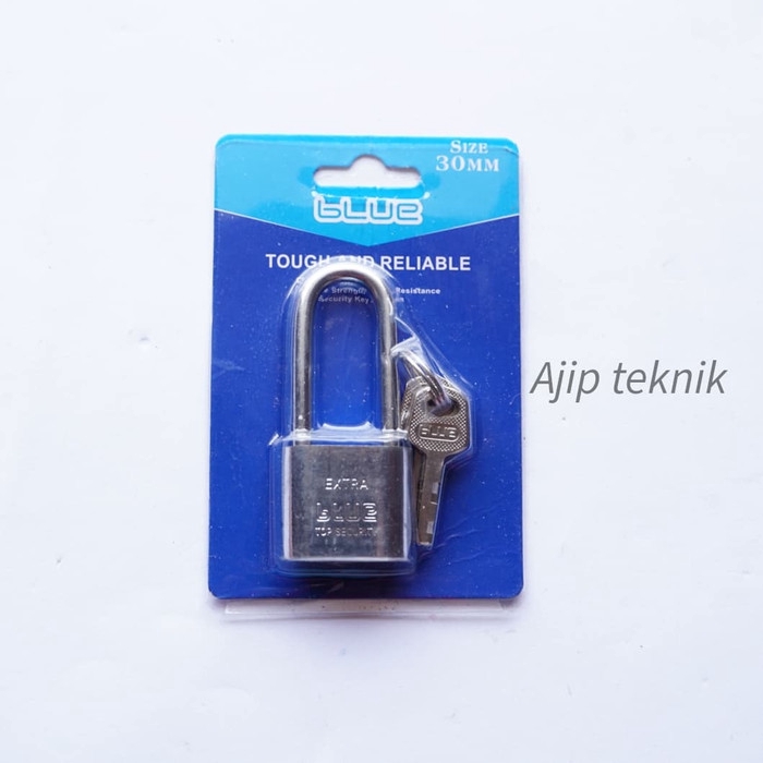 Gembok Murah 30mm Leher Panjang Blue