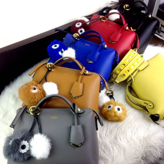 Tas handbag, FENDI Boston By The Way Spring Summer 2018 with Pyramid Strap & Monster Charms, #72259