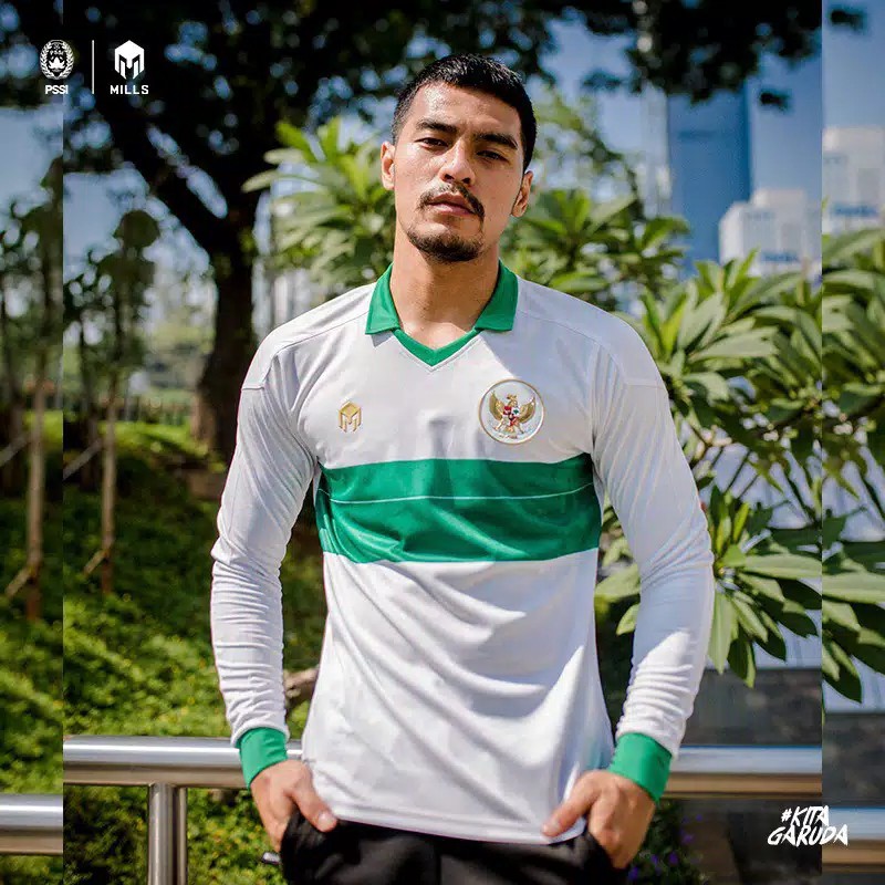 MILLS Timnas Indonesia Jersey Away Player Issue Long Sleeve 1024GR White