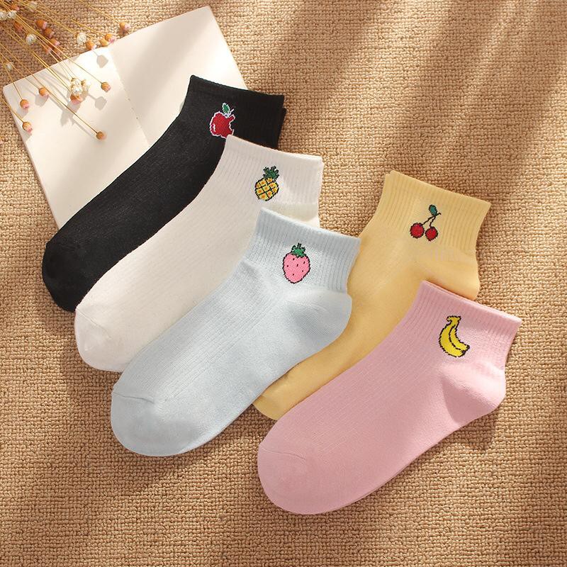 BRGUNIK Kaos Kaki Motif Buah Cute KaosKaki Pendek motif Buah Socks Fashion Wanita Korea COD R139