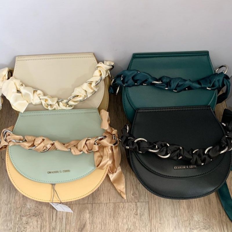 Satin Scarf Semi Circle Bag