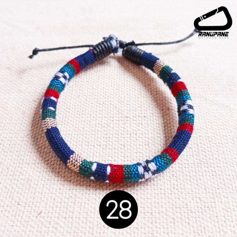 Gelang Tenun Etnik Songket Gelang khas Lombok Motif Unik Gelang Vintage Etnik Etnic Pendaki Gunung Pria Wanita-28