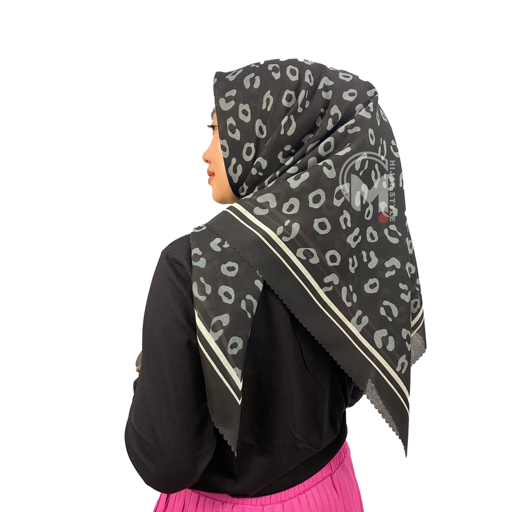 Mecca Hijab Voal Segi Empat Motip macan Lasercut Printing Premium II Hijab Voal Motif II Kerudung Segi Empat Motif