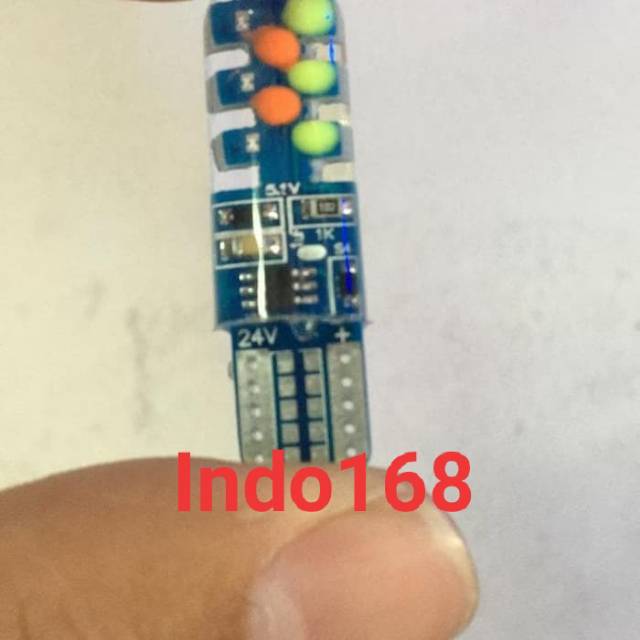 (INDO 168)Lampu Senja T10 24 Volt Truk Bis Nyala RGB Warna Warni