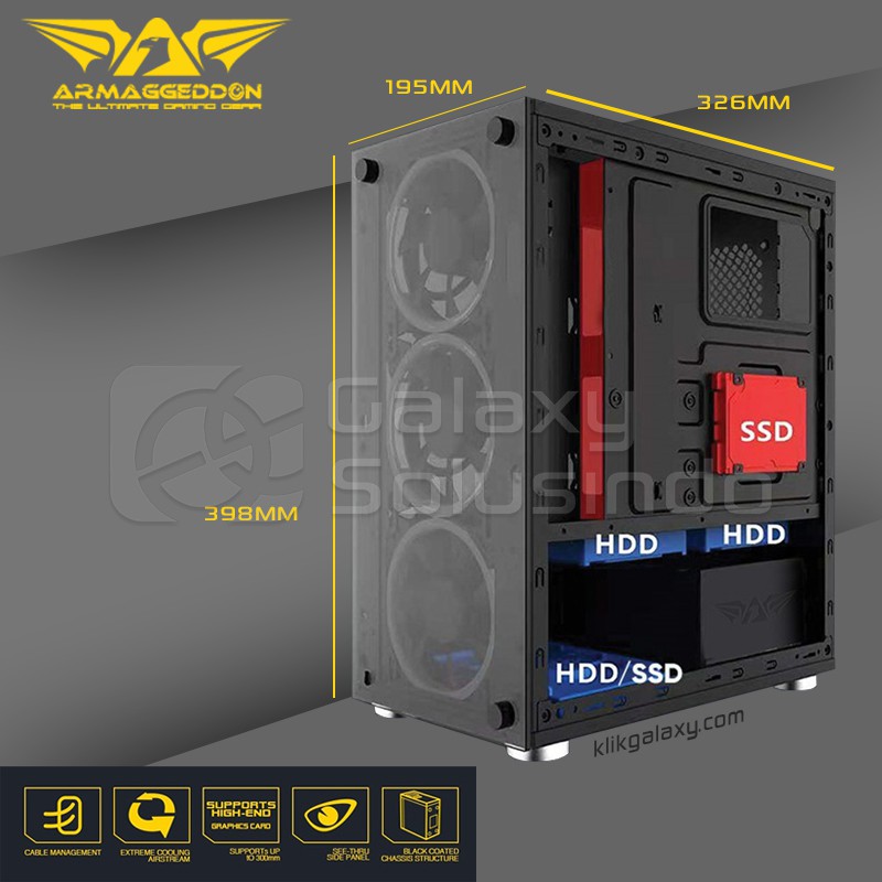 Armaggeddon NIMITZ TR1100 Tempered Glass Gaming Case