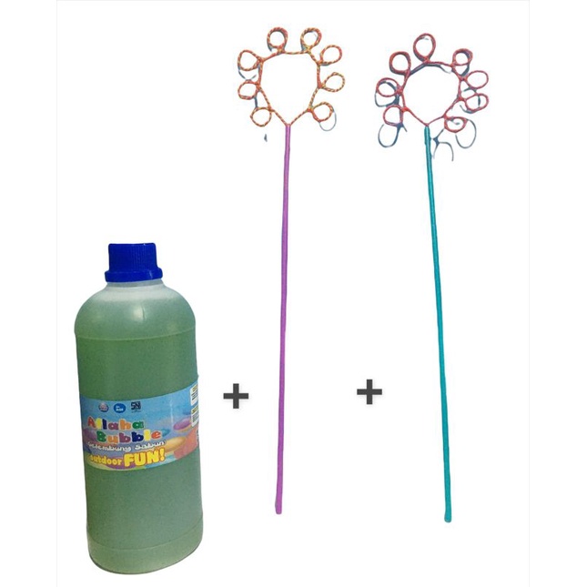 Aflaha Bubble - Balon Gelembung Sabun 1Lt + 2 Tangkai Besar