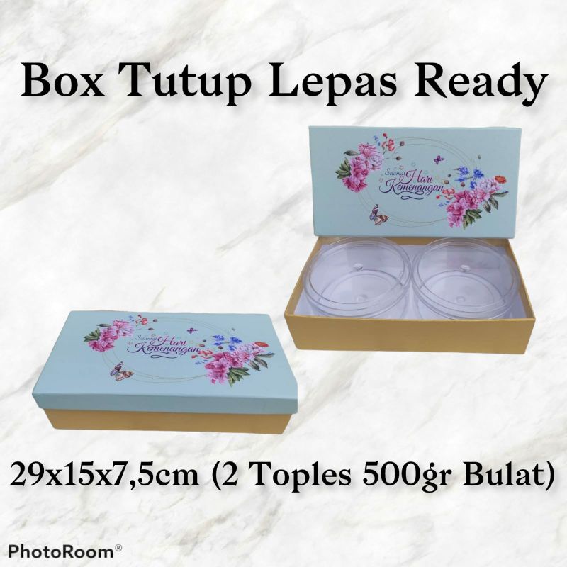 

Box Idul Fitri / Box Hampers Kue Kering toples 500gr 30x15x8cm