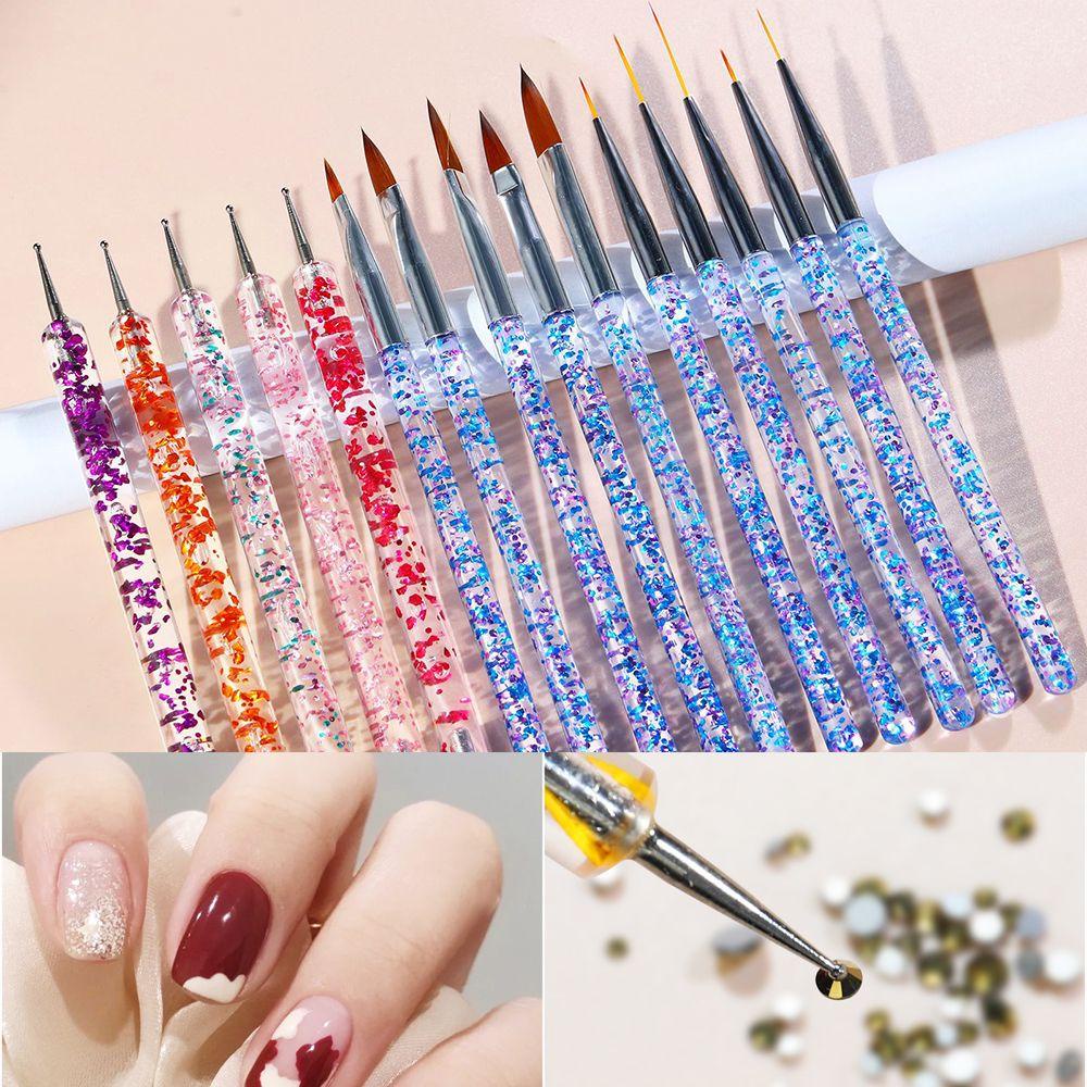 Solighter 1PC Nail Liner Painting Pen Acrylic Nail Art Brush Set Detailing Gambar