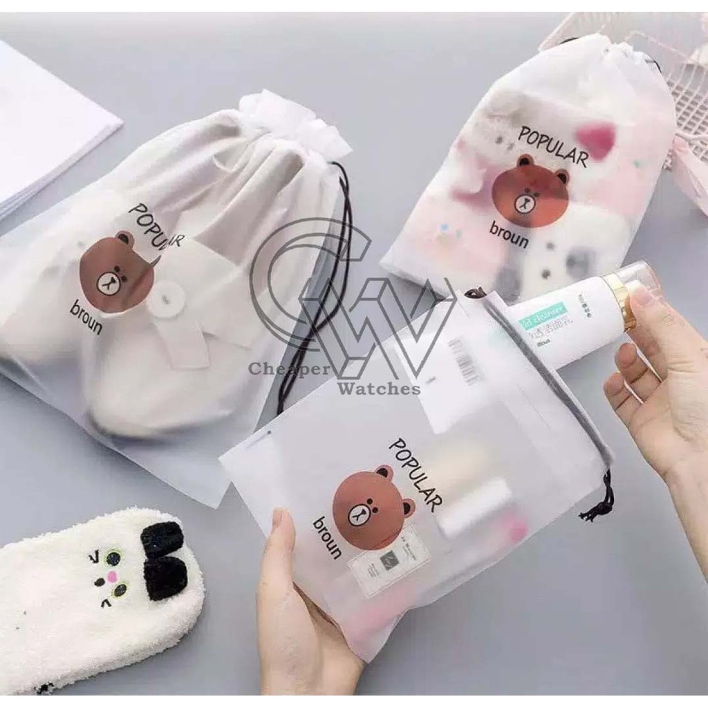Cheaper-Tas Serut Kantong Tas Pouch Organizer Waterproof Serbaguna Tas Tempat Kosmetik Travel