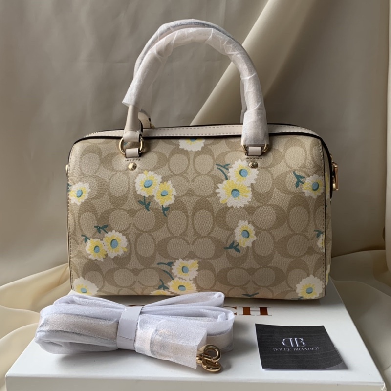 Coach Rowan Satchel In Signature Canvas With Daisy Print (C2849)