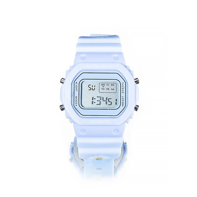 COD✔Jam Tangan Elektronik Motif Bunga Daisy Kecil Anti Air Untuk Wanita Jam Tangan Motif Bunga-blue