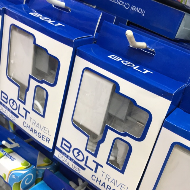CHARGER CASAN MURAH BOLT KABEL MICRO +2USB 2.1A &amp; 1A CHARGE CHAGER FC