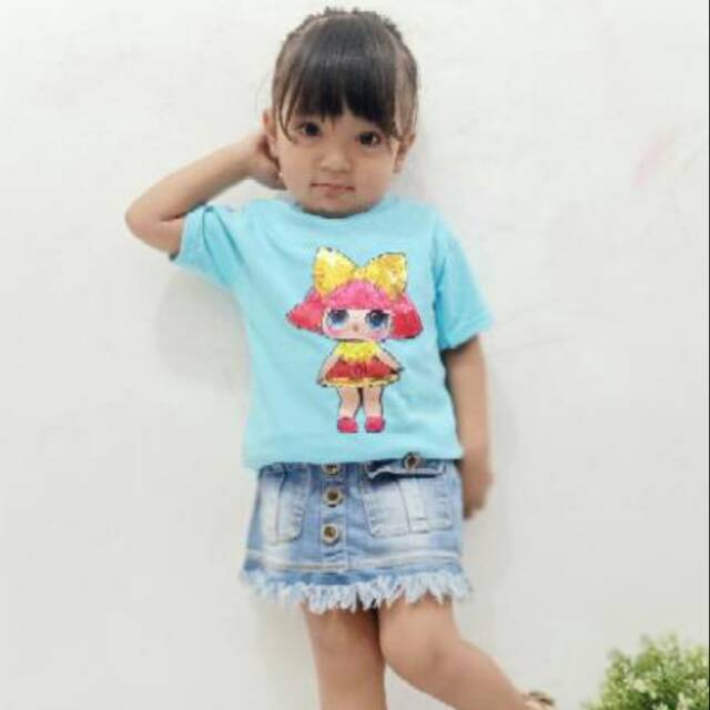 Baju anak LOL LED 1-8th / Kaos Anak superhero LED premium bahan 24s