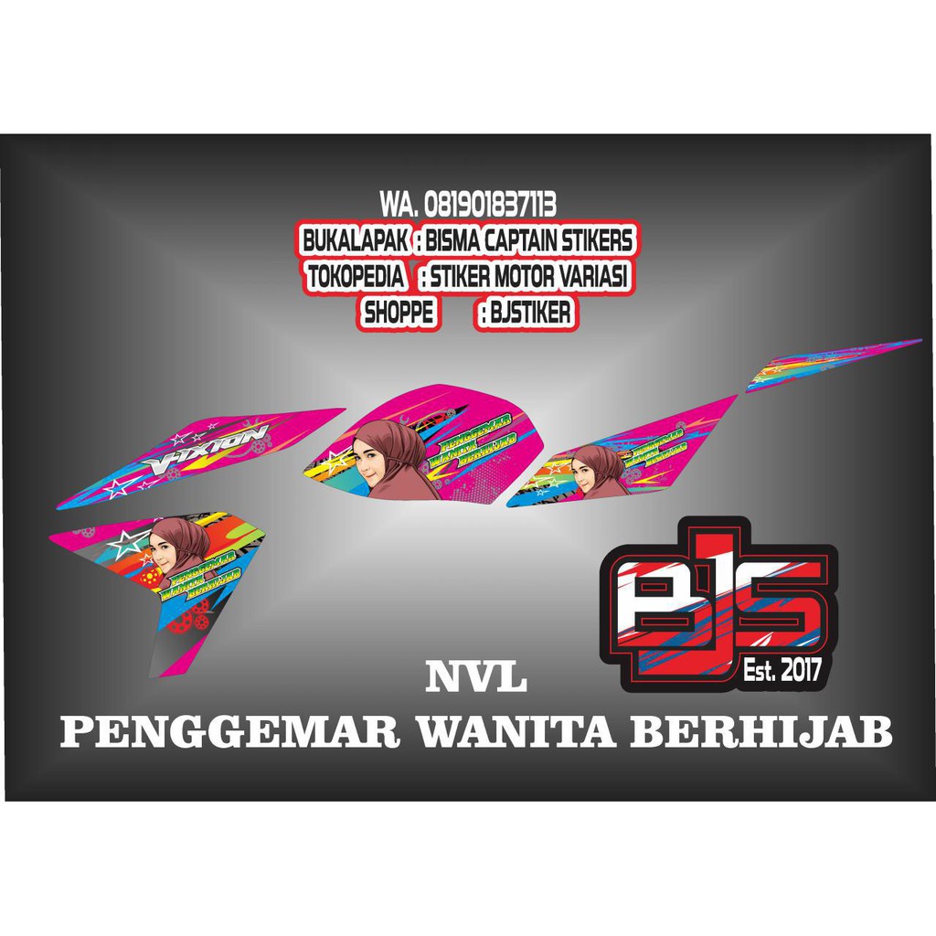 Stiker Striping List Motor New Vixion Lighning Penggemar Wanita