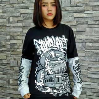  Kaos  Distro  Lengan  Panjang  Fakelab 5 Shopee  Indonesia