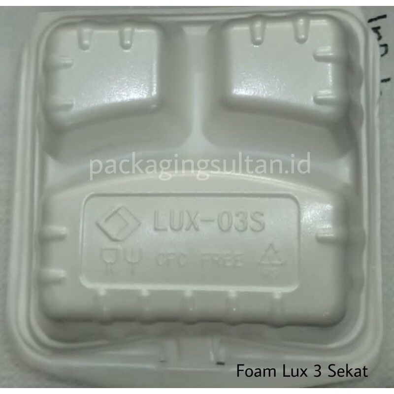 Styrofoam Lux 3 Sekat / Isi 100 pcs / Gabus Nasi/gabus makanan