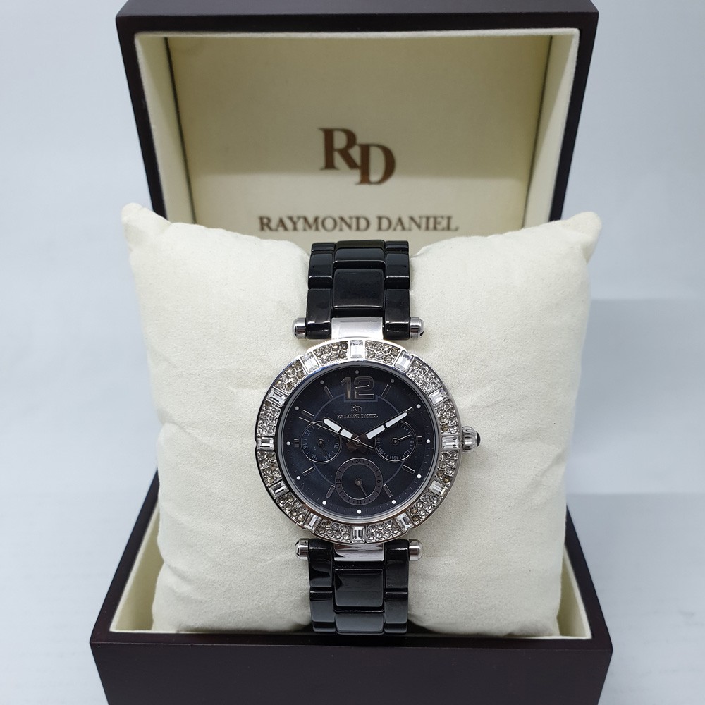 Raymond Daniel RD216 Silver Black Jam Tangan Wanita Original