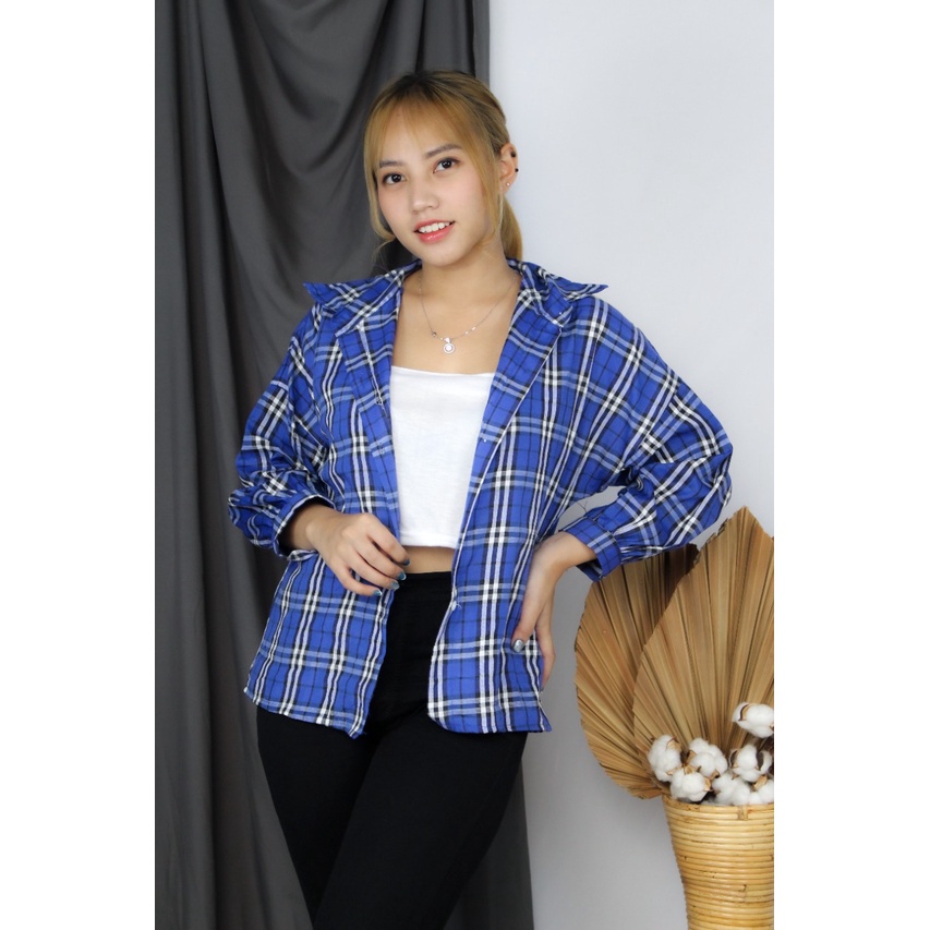 RX Fashion - Kemeja Oversize Oslin Anggita / Kemeja Osaka -BN-BB BIRU