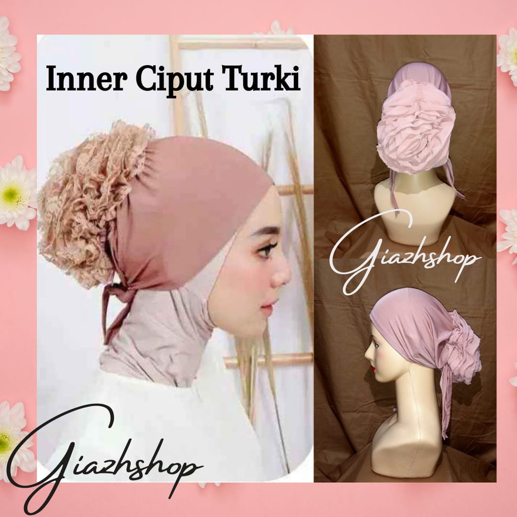 INNER CIPUT TURKI SANGGUL CEPOL BUNGA NINJA DALAMAN JILBAB BANDANA JERSEY PREMIUM CIPUT ANTI PUSING