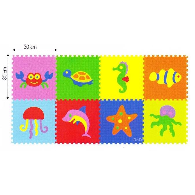 Matras Puzzle Evamat / Karpet / Alas Lantai - Gambar Hewan Laut Ikan
