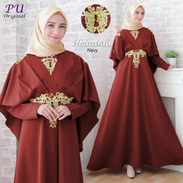 Helmiah Maxy, GAMIS PESTA WANITA MUSLIM CANTIK BAHAN MOSCREPE IMPORT LD 104 TERMURAH TERLARIS