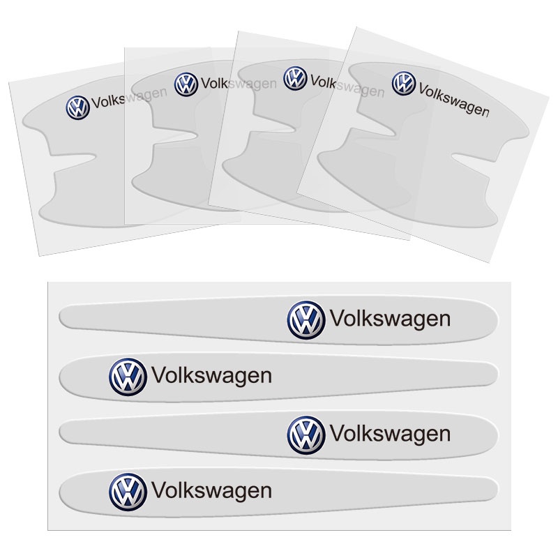 8pcs Stiker Gagang Pintu Mobil Transparan Anti Gores Untuk Volkswagen Golf Tiguan Polo Touran Golf GTl Passat T-Roc