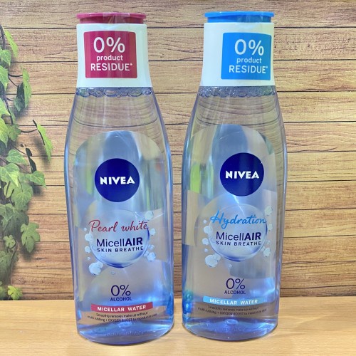 NIVEA Micellar Water MicellAIR Skin Breathe 125ml / 200ml - Pearl White / Hydration - BPOM Pembersih Make Up Wajah - Cleanser Double Cleansing Micelar 0% Bebas Tanpa Alkohol Biru Pink  Miceair Micell Air