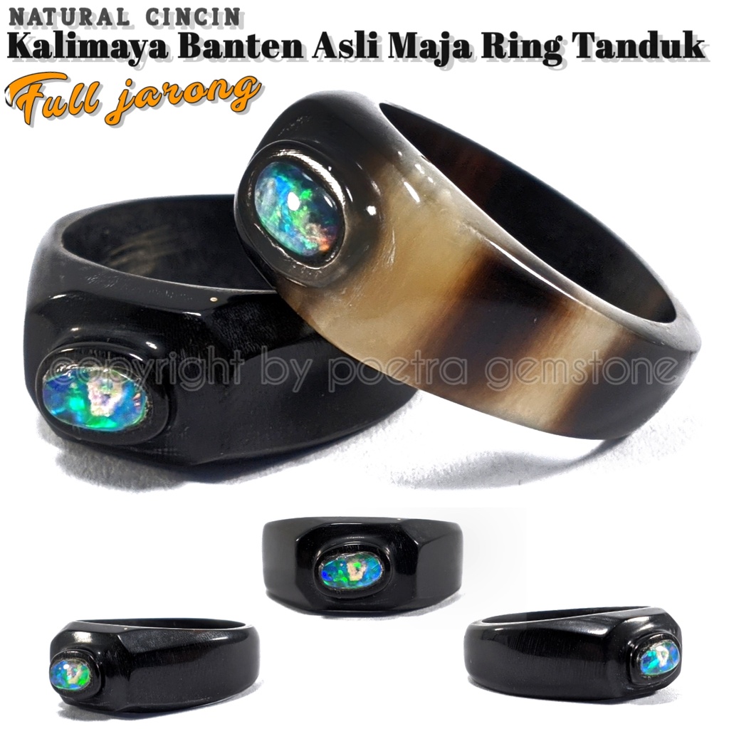 Natual Cincin Kalimaya Banten Asli Maja Ring Tanduk Full Jarong