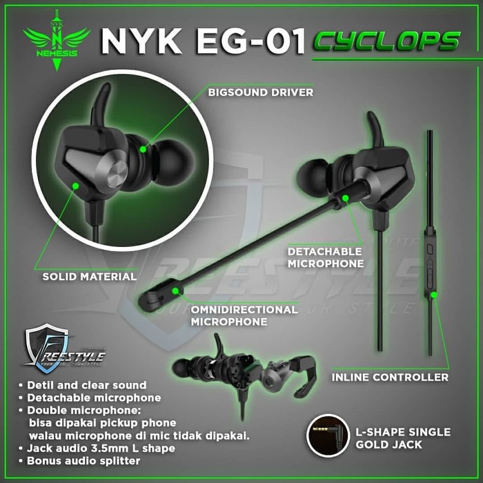 Earphone gaming NYK EG-01 CYCLOPS Headset