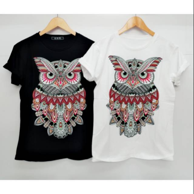 AJ   kaos tshirr unisex owl batik 131   NEW