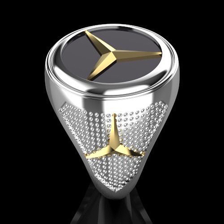 Cincin Bahan Sterling Silver 925 Desain Logo Gaya Punk Kreatif Untuk Wanita