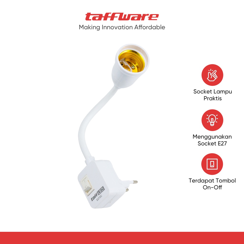 Jual TaffLED Fitting Lampu EU E27 Wall Socket Lamp Holder 25cm E272C