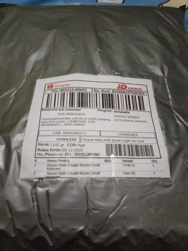 Atasan Batik Couple Modern Motif Mataram