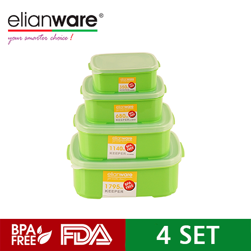 Elianware Food Keeper 4 Set BPA Free 350 ml, 680  ml , 1140 ml , 1795 ml