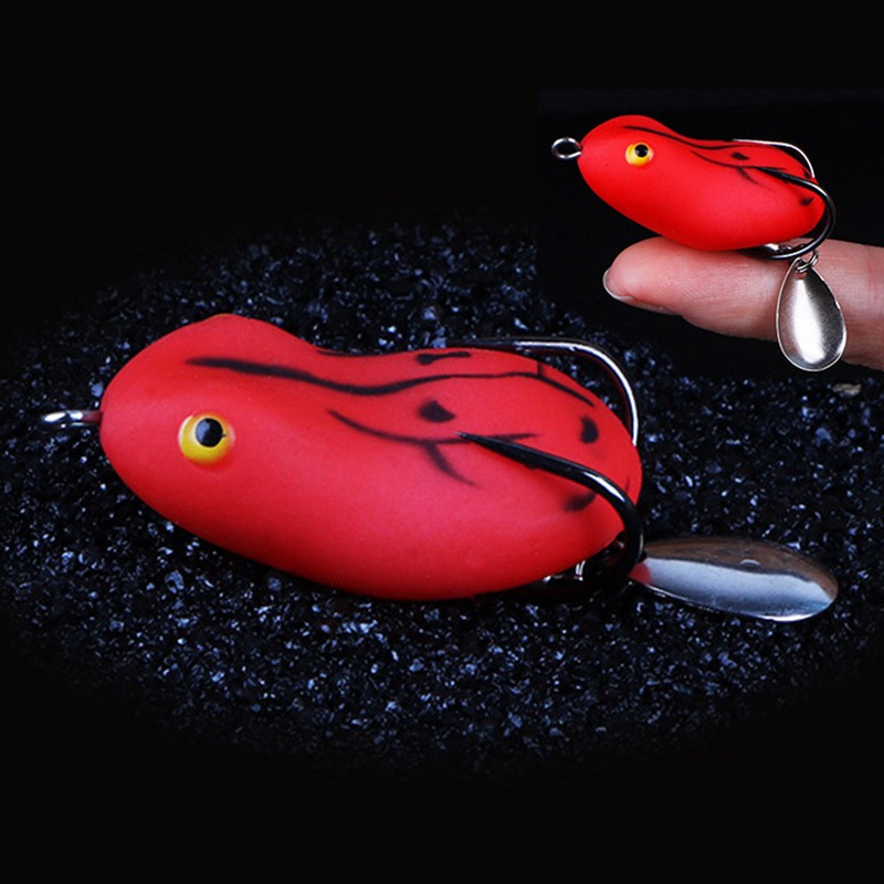 1Pcs Frog Umpan Pancing 4.5cm 7g Luminous Fishing Lure Soft Bait Bentuk Katak Imitasi Dengan Dua Mata Kail Bait Floating